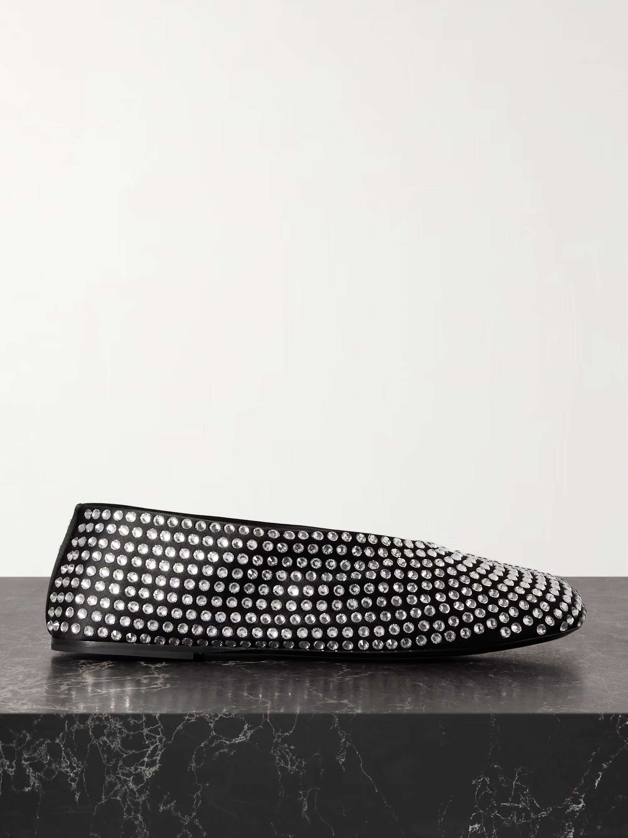 Marcy crystal-embellished satin ballet flats | NET-A-PORTER (UK & EU)