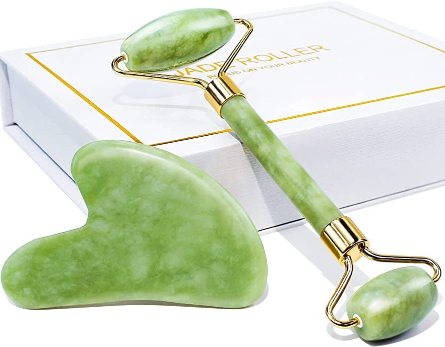 BAIMEI Jade Roller & Gua Sha Set Face Roller and Gua Sha Facial Tools for Skin Care Routine and P... | Amazon (US)