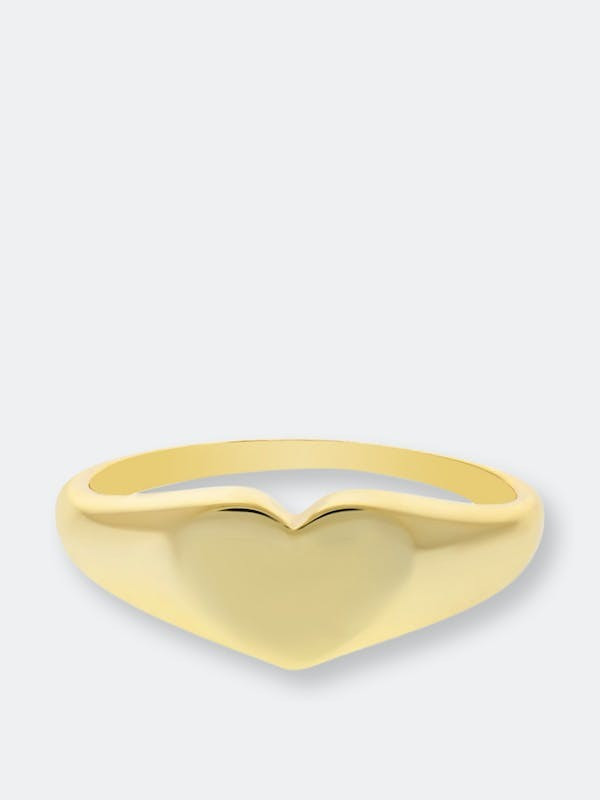 ESSENTIALS JEWELS Heart Signet Ring - Gold - 9 | Verishop
