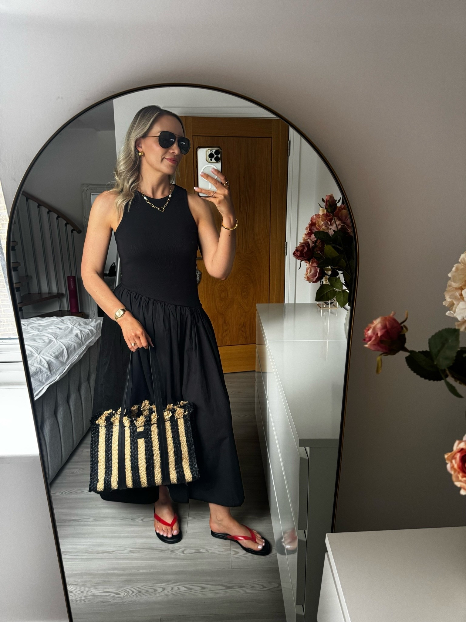 Comfy, easy summer outfit idea 🖤

I wear a size 10 in the midi dress

#LTKsummer #LTKdresses #LTKbag