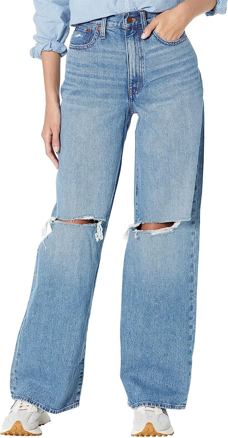 Madewell Superwide-Leg Jeans in Amcliffe Wash: Knee-Rip Edition | Amazon (US)