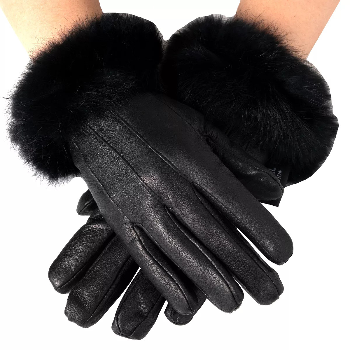 Alpine Swiss Womens Leather Dressy Gloves Faux Fur Trim Cuff Thermal Lining | Target