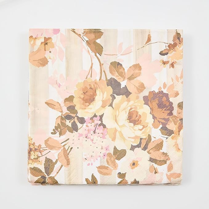 MACKENZIE-CHILDS Pack of 20 Dinner Paper Napkins, Decorative Napkins for Parties, Wild Rose | Amazon (US)