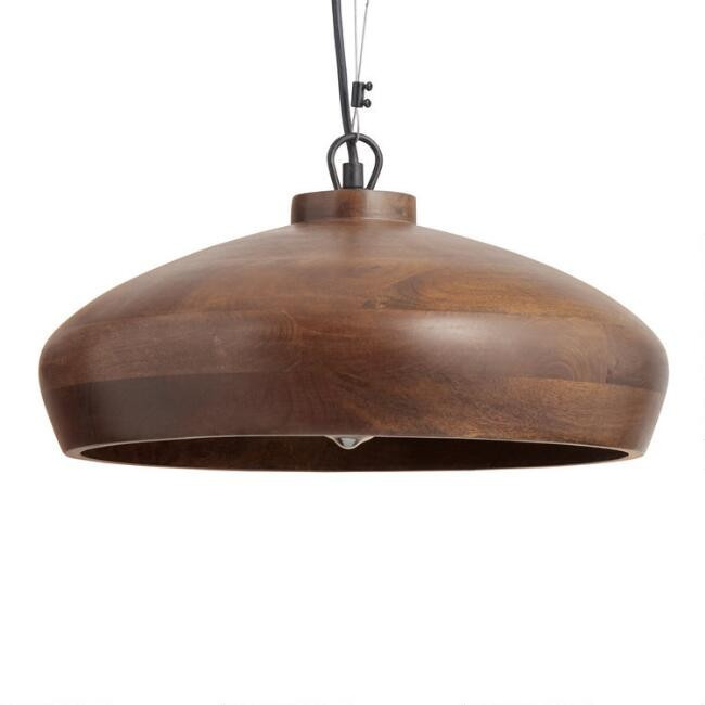 Natural Wood Dome Pendant Lamp | World Market