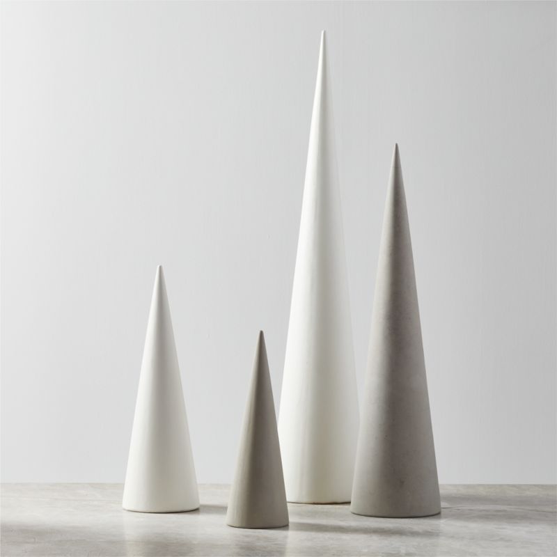 Surrey Modern Cement Tabletop Christmas Trees Set of 4 | CB2 | CB2