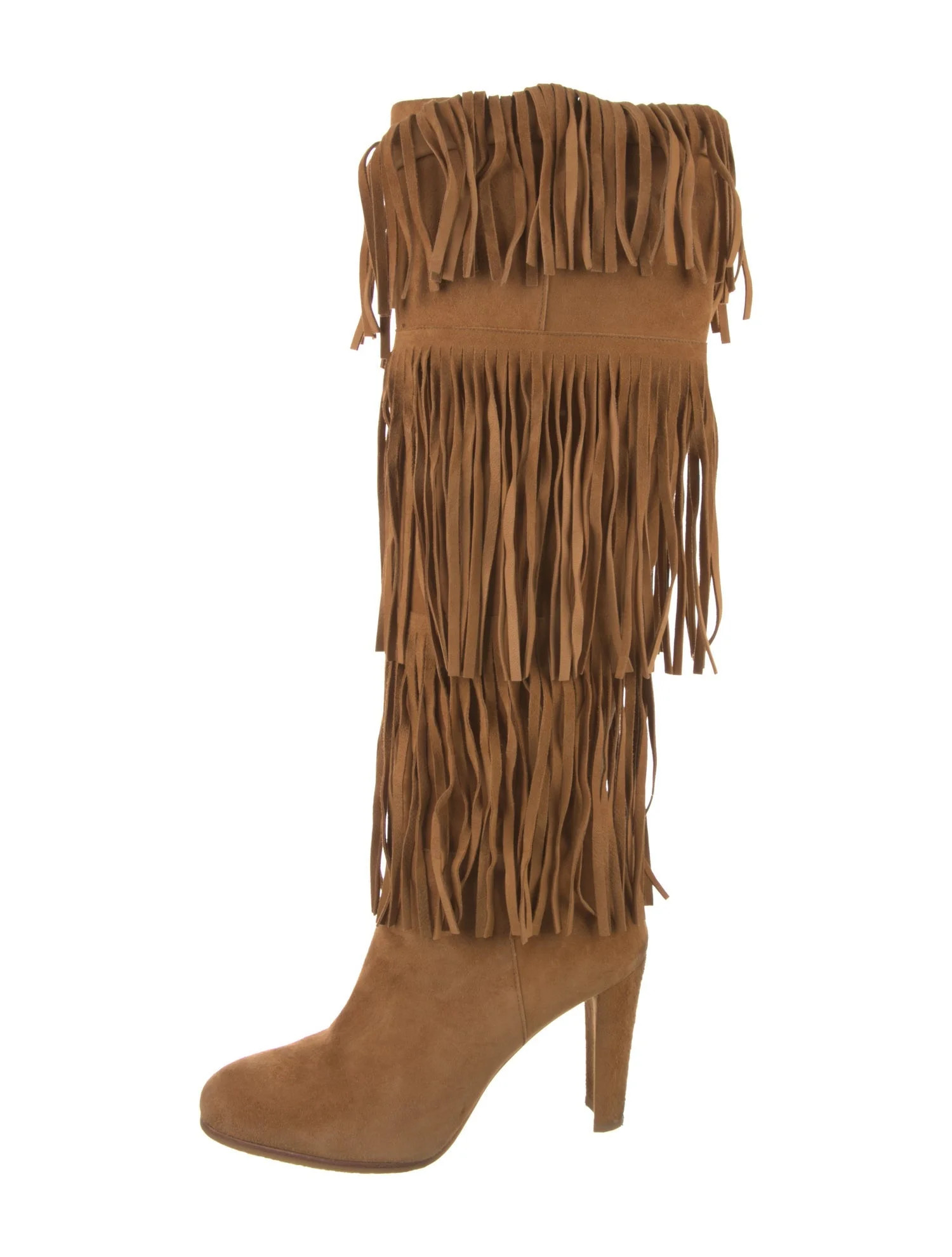 Suede Fringe Trim Accent Boots | The RealReal