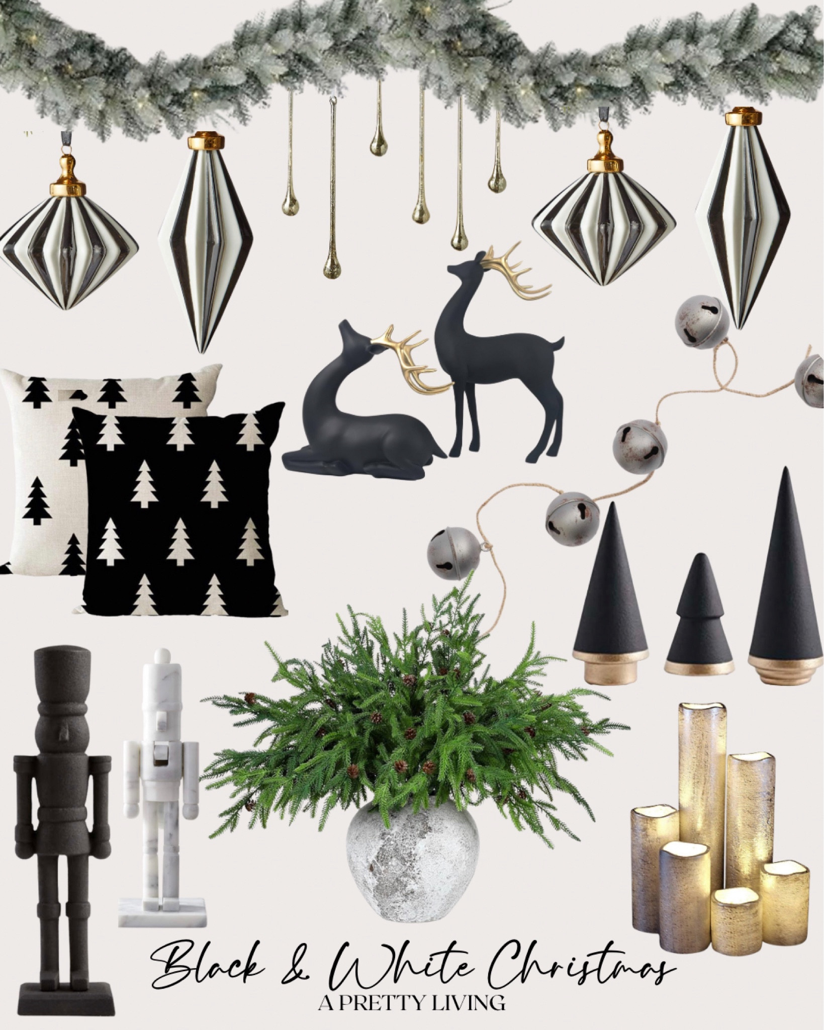 Black & White Modern Christmas Decor 🤍🌲 🖤 






#christmasdecor #christmas #holidaydecor #blackandwhite #trees #deer #nutcracker #pine 

#LTKHoliday #LTKhome #LTKSeasonal