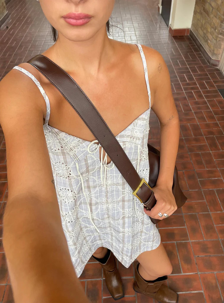 Belong Together Mini Dress Blue Check | Princess Polly US