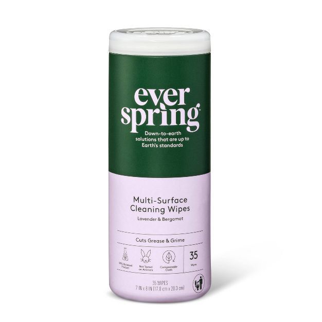 Lavender & Bergamot Multi Surface Cleaning Wipes - 35ct - Everspring™ | Target