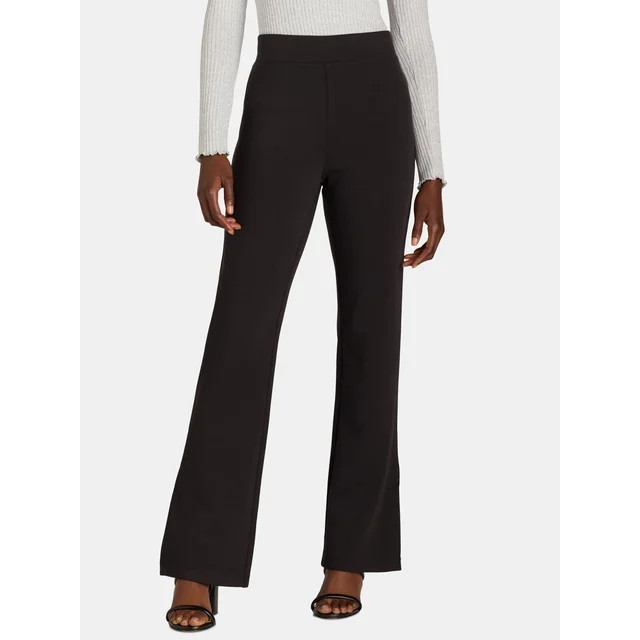 Time and Tru Women's Ribbed Flare Pants, 32” Inseam, Sizes XS-XXXL | Walmart (US)