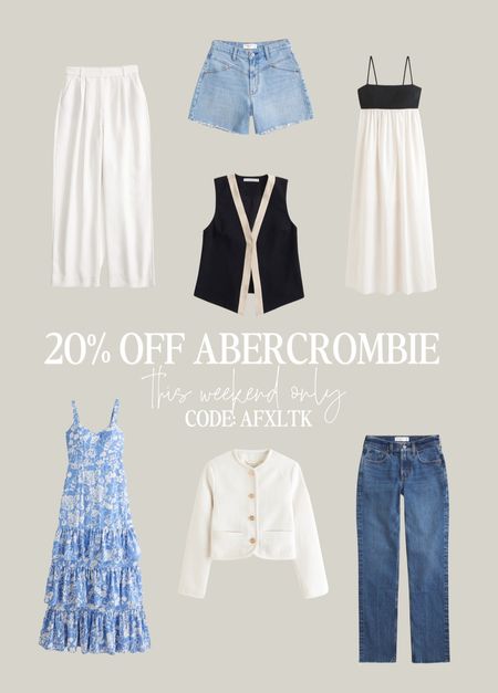 Get 20% off Abercrombie & Fitch this weekend with code: AFxLTK Here’s our favourites 🫶

Spring summer fashion, linen dress, straight leg 90s jeans, straight trousers, cream jacket 

#LTKspring #LTKsummer #LTKstyletip