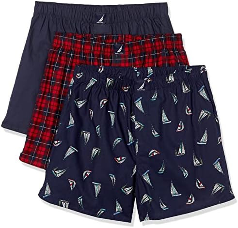 Nautica mens Cotton Woven 3 Pack Boxer | Amazon (US)