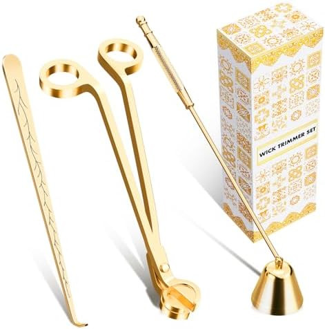 calary Candle Wick Trimmer, Candle Snuffer and Wick Dipper & Candle Accessory Set, 3 in 1 Candle ... | Amazon (US)