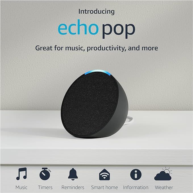 Introducing Echo Pop | Full sound compact smart speaker with Alexa | Charcoal | Amazon (US)