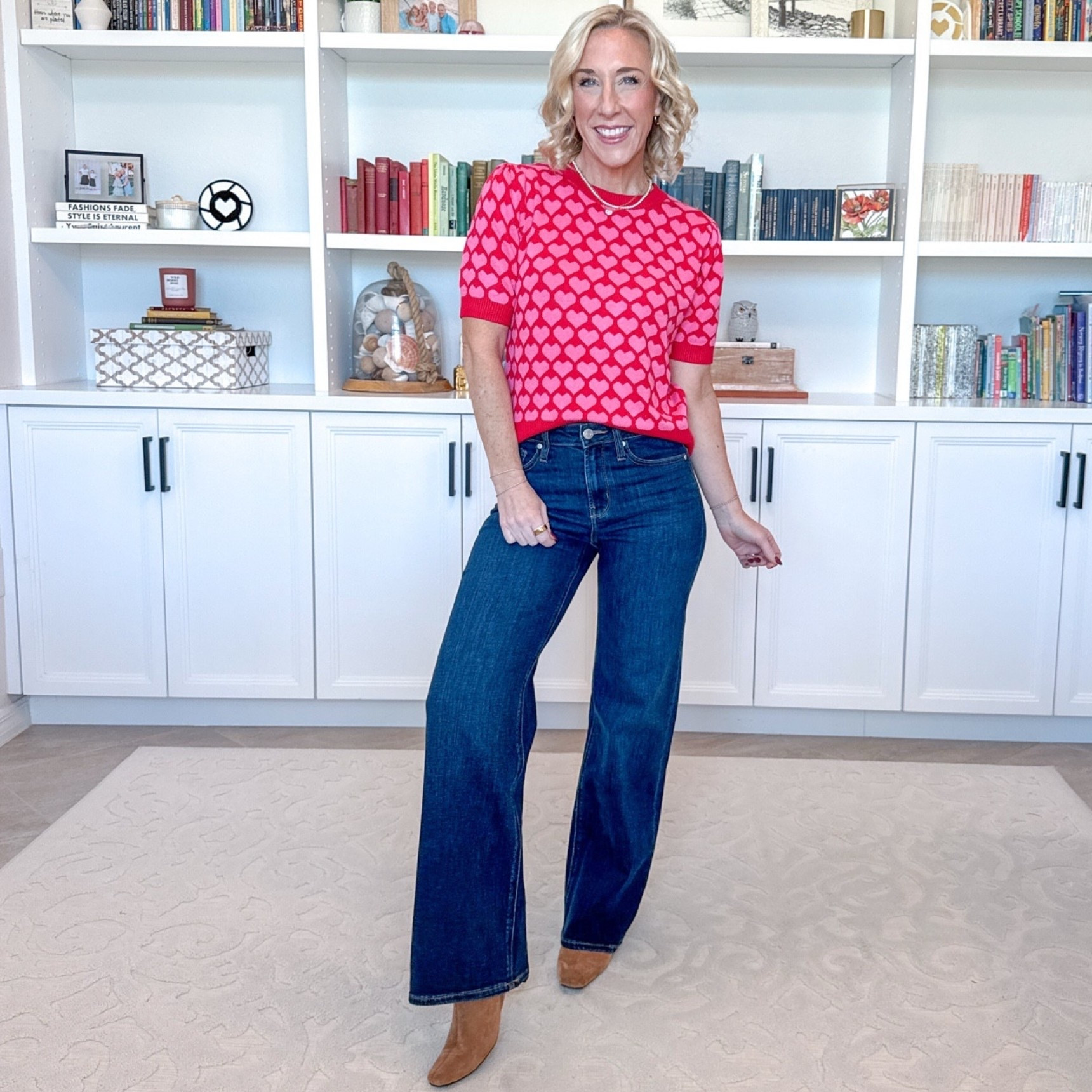 Heart Puff Short Sleeve Sweater - size small. 8 colors. * Bella Stretch Wide Leg Jeans - Color: Midnight Blue - Size: 25 - Inseam: 30.

 

#LTKSeasonal #LTKOver40 #LTKFindsUnder50