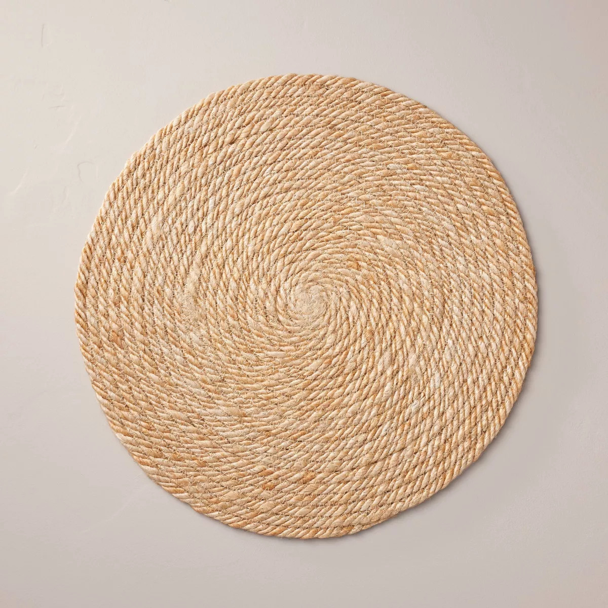 15" Natural Jute Coiled Charger Placemat - Hearth & Hand™ with Magnolia: Basket Weave, Farmhous... | Target