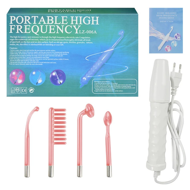 4in1 Electrode Glass Tube Machine Spot Acne Wand Facial Spa Face Skin Care Electrotherapy | AliExpress (US)