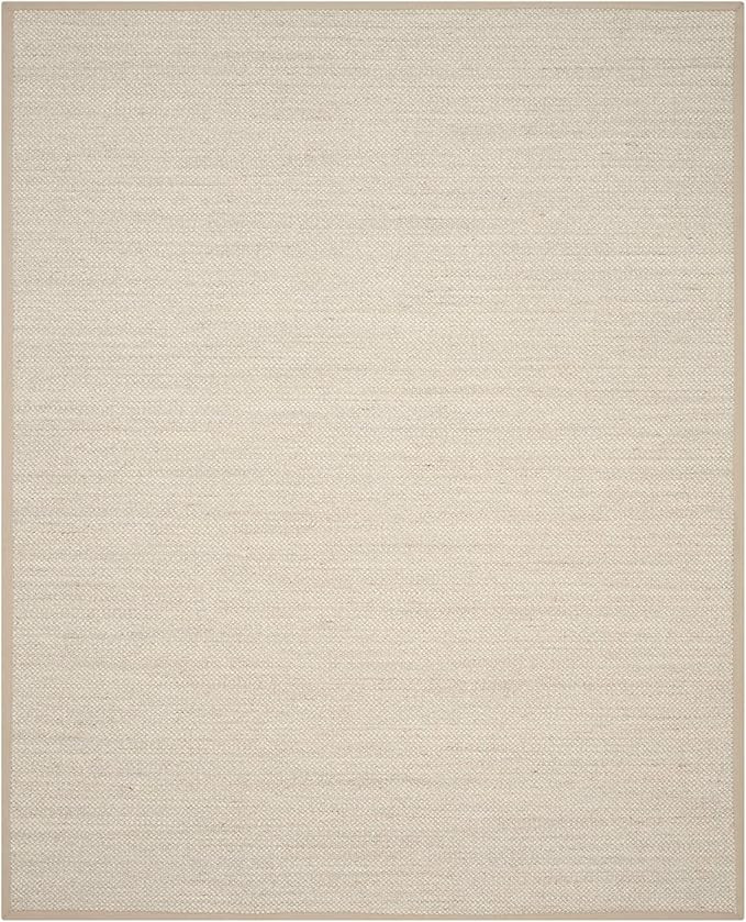 SAFAVIEH Natural Fiber Collection Area Rug - 8' x 10', Marble & Linen, Border Sisal Design, Easy ... | Amazon (US)