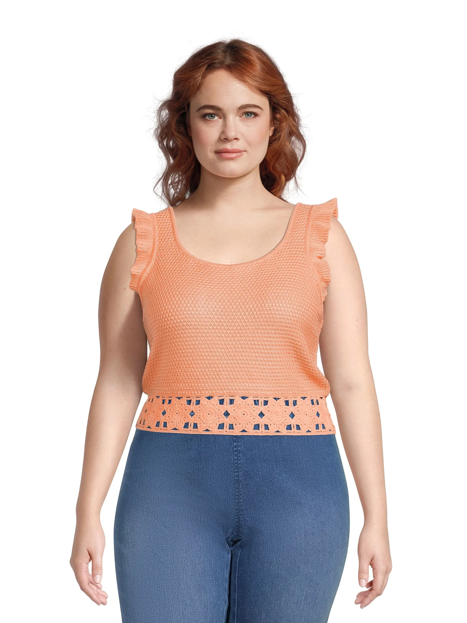 Madden NYC Juniors Plus Size Crochet Top | Walmart (US)