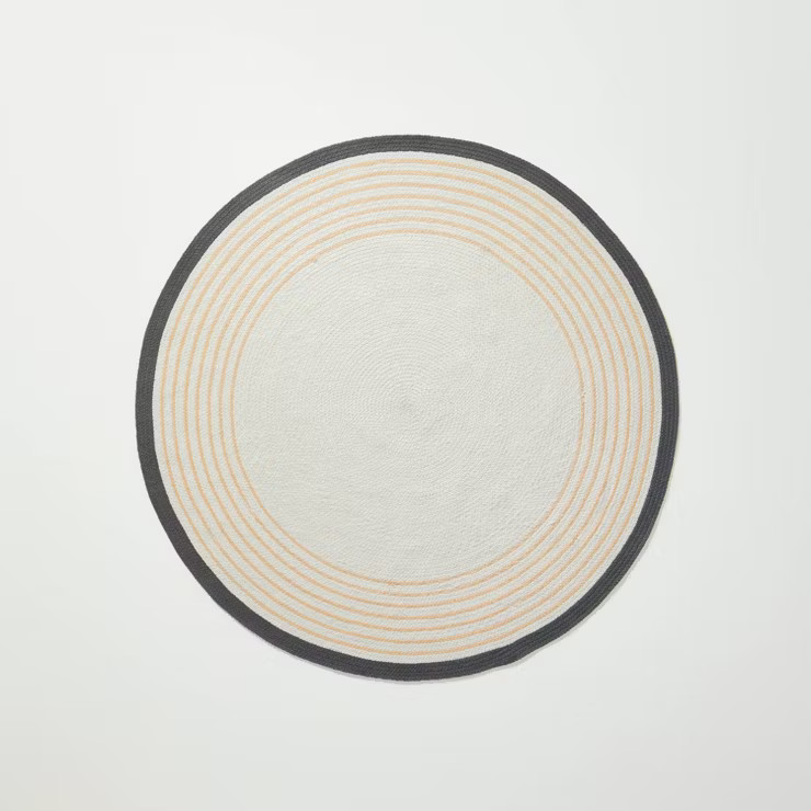 Round Border Stripe Braided Area Rug Neutral - Hearth & Hand™ with Magnolia | Target