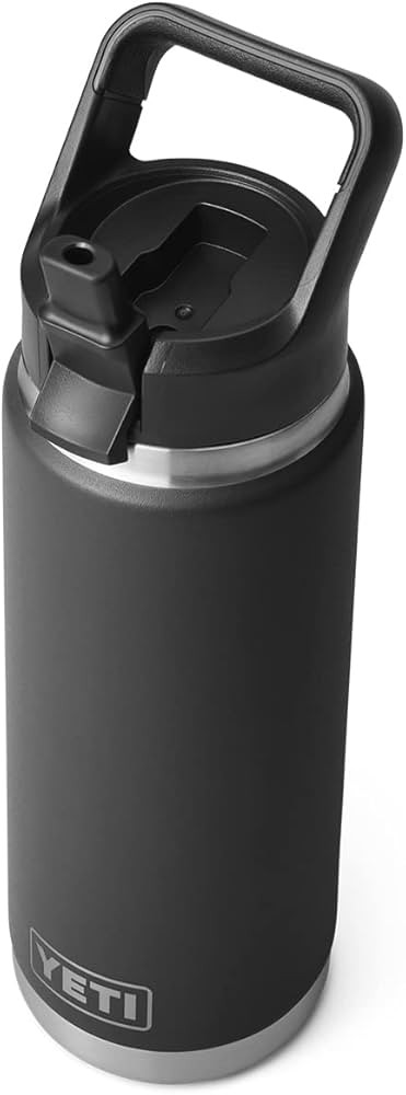 YETI Rambler 26 oz Bottle, Vacuum Insulated, Stainless Steel with Straw Cap, Black | Amazon (US)