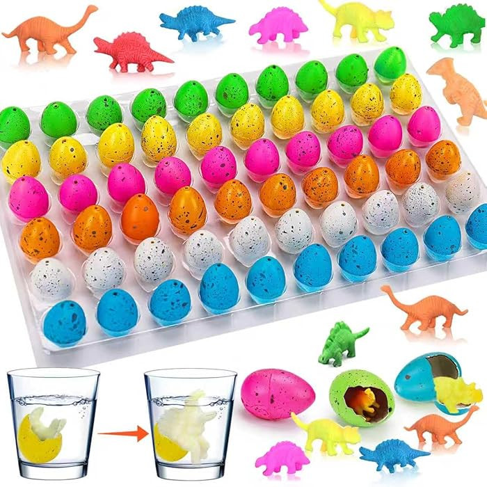 60PCS Small Hatching Dinosaur Eggs for Dinosaur Birthday Party Favors Easter Egg Fillers Goodie B... | Amazon (US)