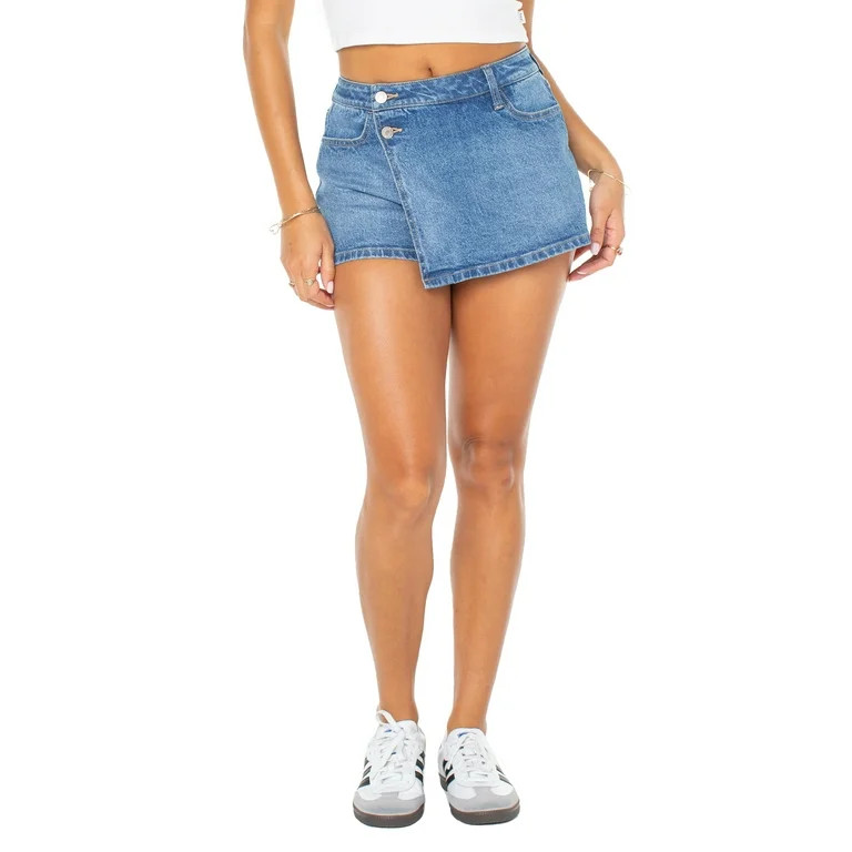 Celebrity Pink Juniors Denim Wrap Skort | Walmart (US)