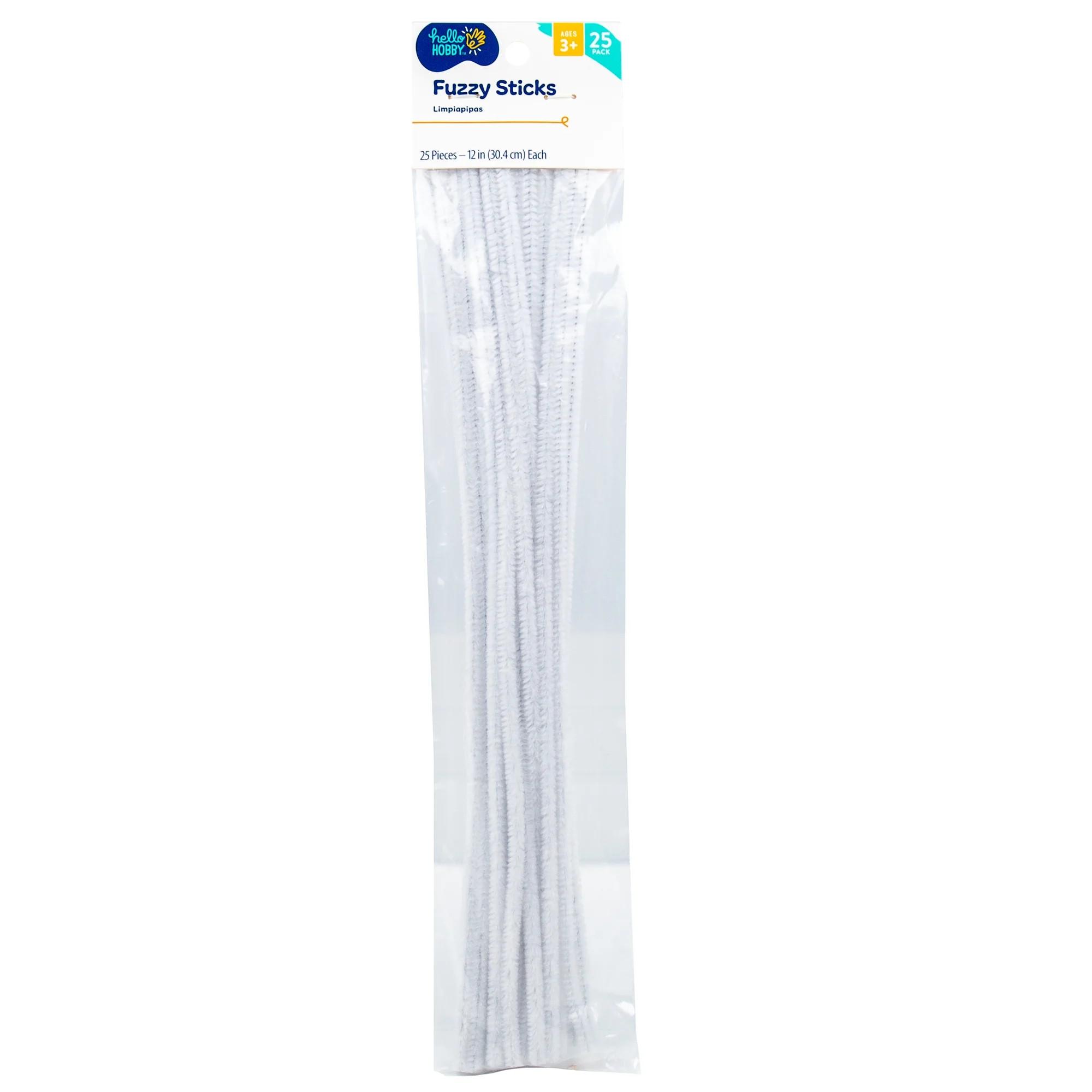 Hello Hobby White Fuzzy Sticks, 25-Pack | Walmart (US)