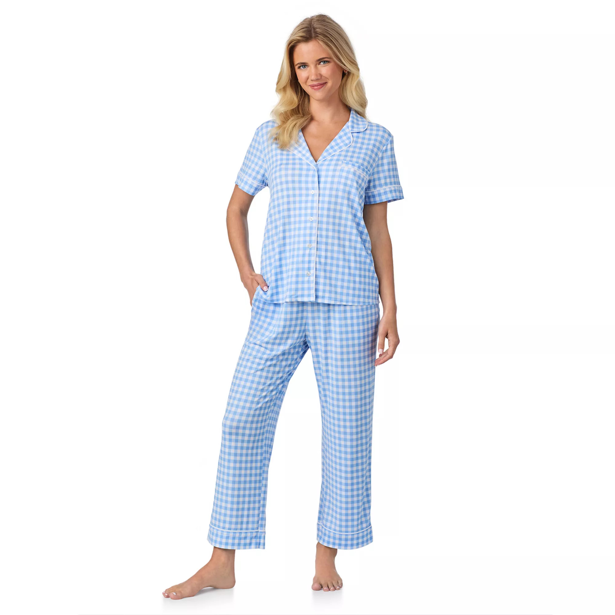 Women's Draper James Cozy Short Sleeve Notch Pajama Top & Pajama Bottoms Set | Kohl's