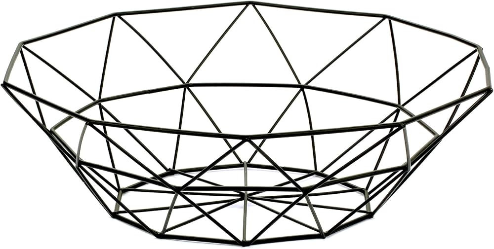 IBWell Geometric Metal Wire Fruit Bowl, Iron Arts Fruit Storage Baskets for Kitchen Counter, Coun... | Amazon (US)