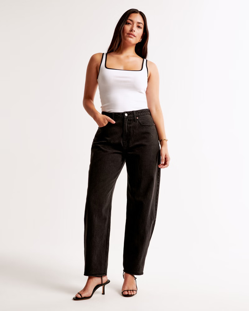 Women's High Rise Tapered Loose Jean | Women's Bottoms | Abercrombie.com | Abercrombie & Fitch (US)