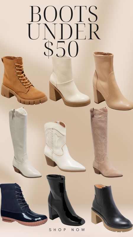 Boots. Western boots. Chunky boots. Duck boots. Boots under $50

#LTKunder50 #LTKshoecrush #LTKstyletip