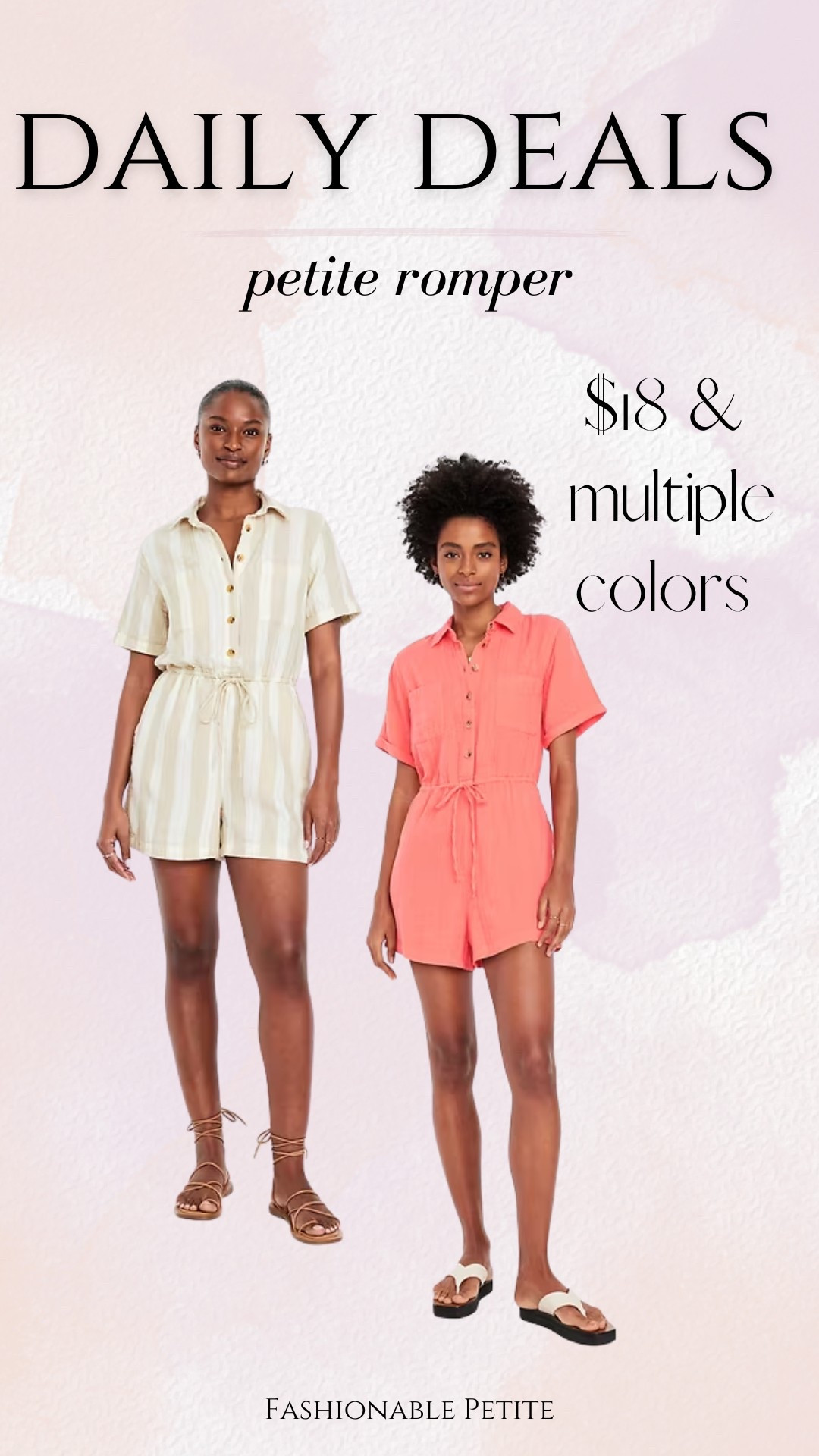 Petite friendly romper that comes in multiple colors!

Old navy, petite, romper, summer outfit 

#LTKSaleAlert #LTKFindsUnder50 #LTKPetite