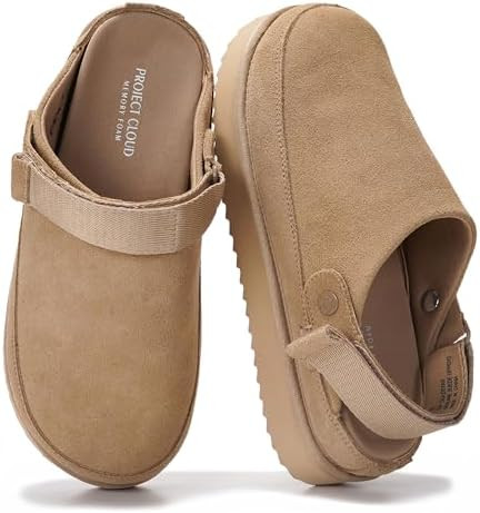 Project Cloud 100% Genuine Leather Clogs for Women - Memory Foam Womens Clogs & Mules with Adjust... | Amazon (US)