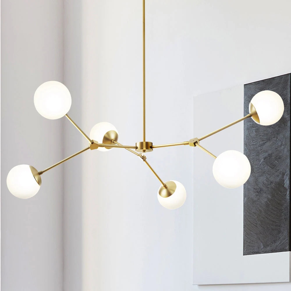 Luxury Minimalist Chandelier, 5.875H x 50W, with Modern Style, Brushed Bronze, UHP4981 by Urban Ambiance | Bed Bath & Beyond