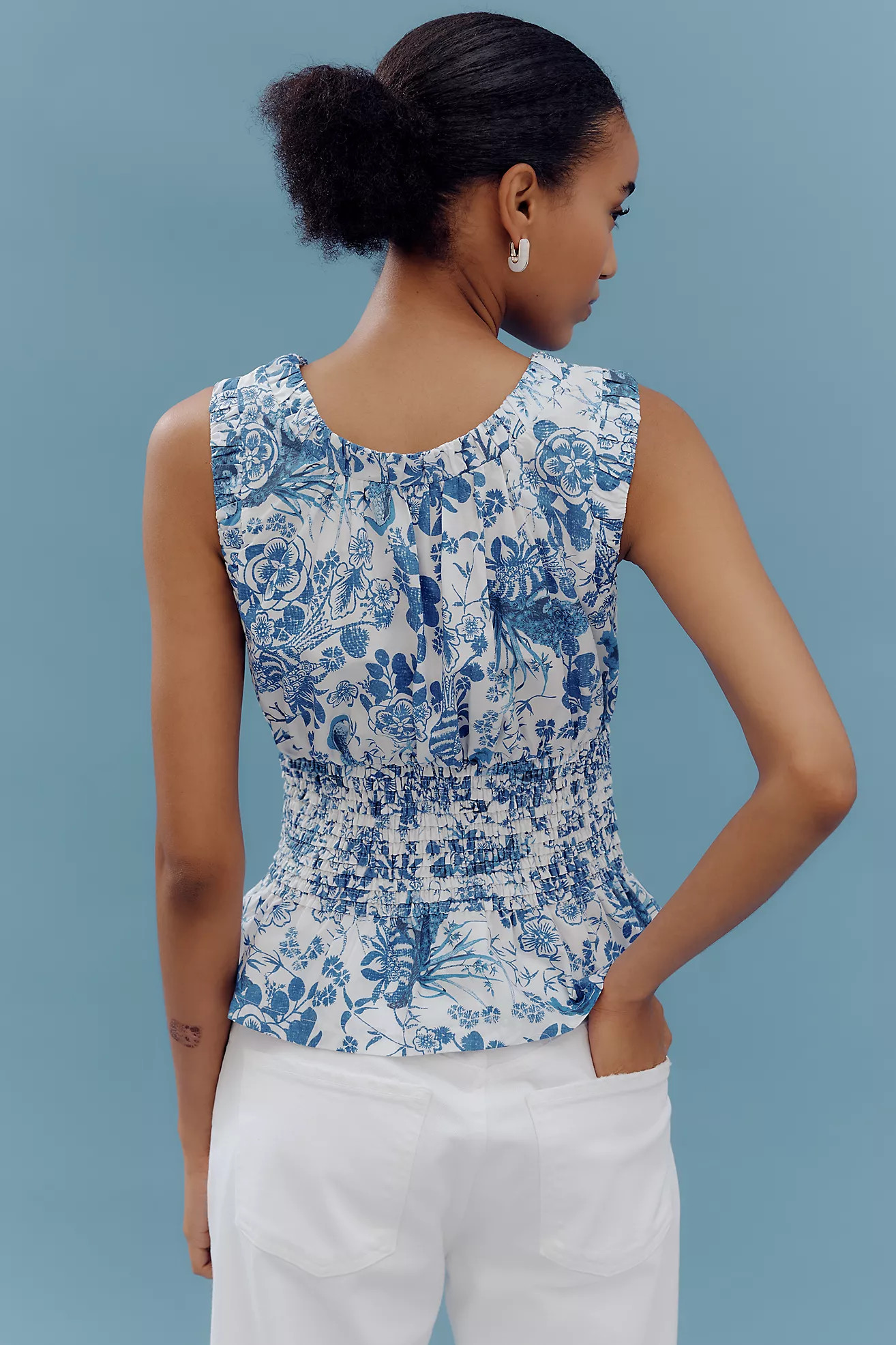 By Anthropologie Sleeveless Smocked-Waist Top | Anthropologie (US)