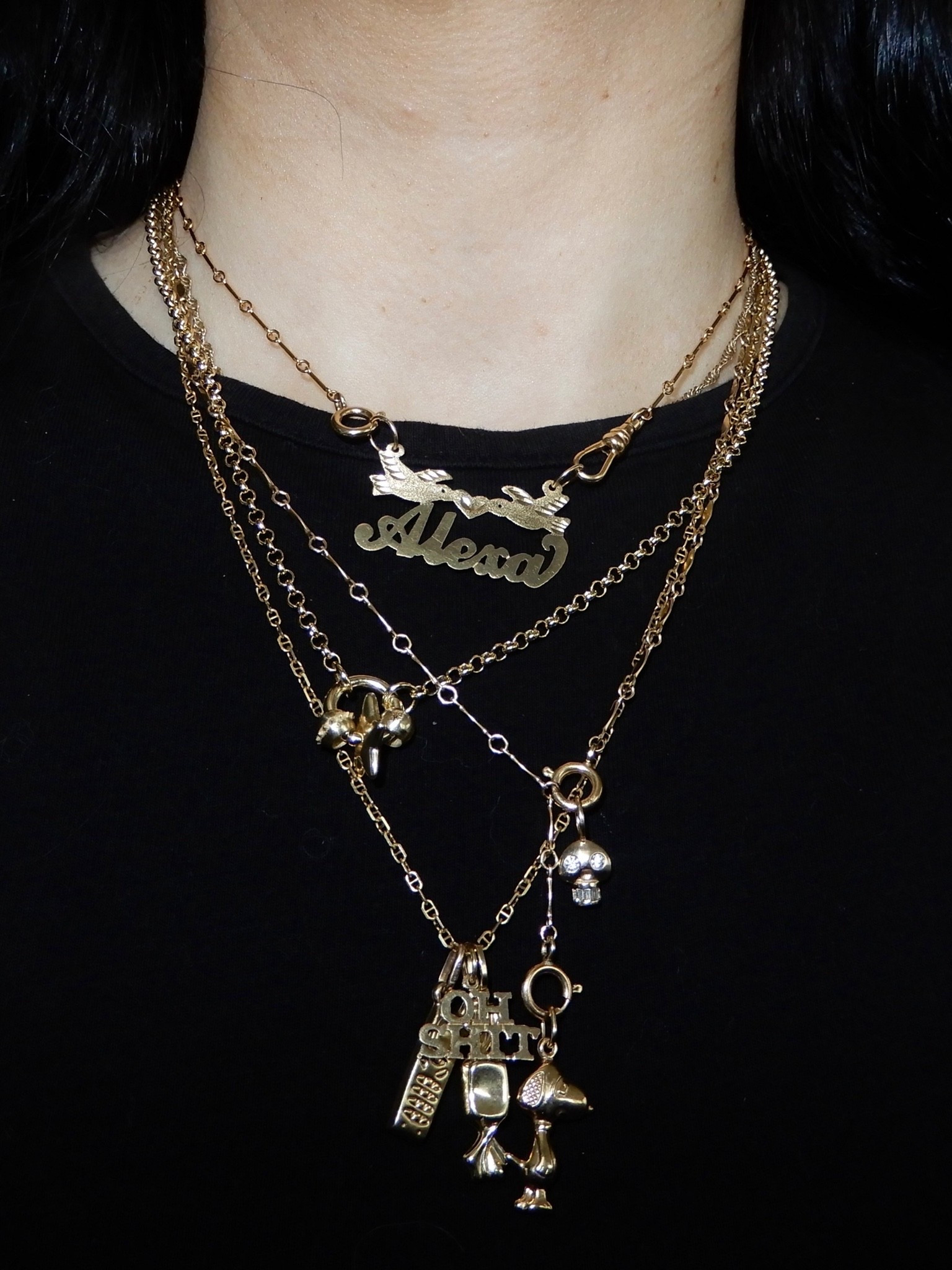 Necklace stack 

14k gold nameplate and “oh shit” charm are from Yeah it’s Jewelry. Lariat from Brave Daughters Jewelry.

#affordablejewelry
#finejewelry
#14kgoldnecklace
#jewelryinspo #necklaces #necklaceinspo
#necklacestack #jewelrystack #etsyjewelry #amazonjewelry
#LTKFindsUnder50
#LTKFindsUnder100
#LTKGiftGuide