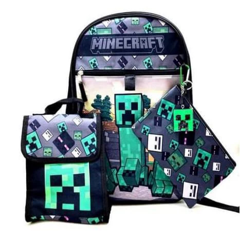 Minecraft Creeper 5 Piece 16 Inch Backpack Set | Toynk