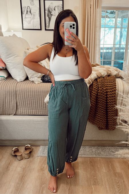 I found my new fave pants for summer - these petite pants are PHENOMENAL! I finally found linen-blend pants truly hit above my ankle (for reference, I'm 5' and wearing a medium in the pants) and I love the detailing near the ankle, the slimming cut on the legs, and the drawstring waistband. 

#LTKfindsunder50 #LTKSeasonal #LTKstyletip