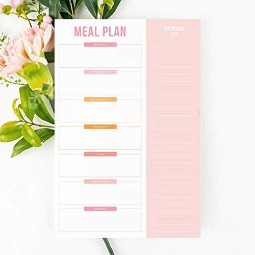 Bliss Collections Magnetic Meal Planner Notepad, 50 Sheets - Shades of Pink 6 x 9" to Do List and... | Amazon (US)