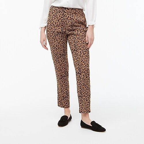 Leopard Jamie pant with elastic waist | J.Crew Factory
