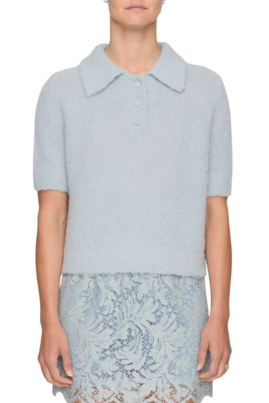 Gio Brushed Alpaca Polo Top | Bunny & Babe