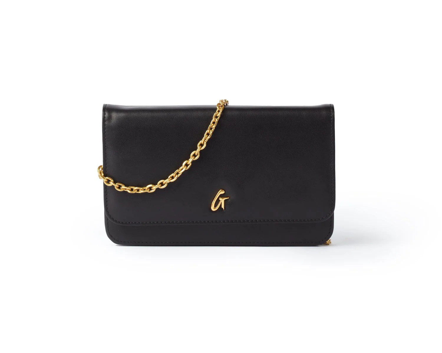 BLACK STANDARD WALLET ON CHAIN-GOLD | Glam-Aholic Lifestyle