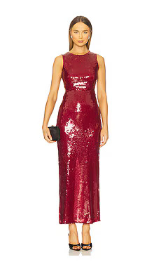 Bardot x REVOLVE X Revolve Portia Sequin Maxi Dress in Burgundy from Revolve.com | Revolve Clothing (Global)