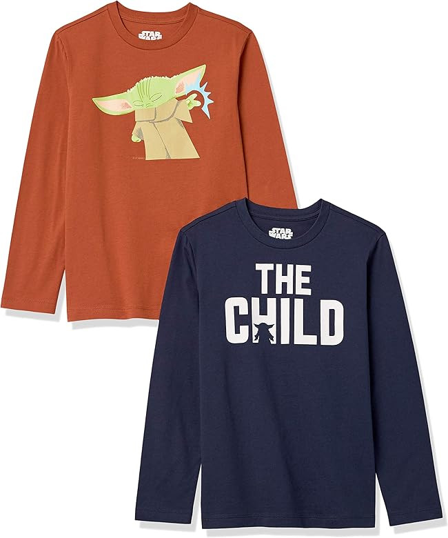 Amazon Essentials Boys' Disney Star Wars Marvel 2-Pack Long-Sleeve T-Shirt Tops | Amazon (US)