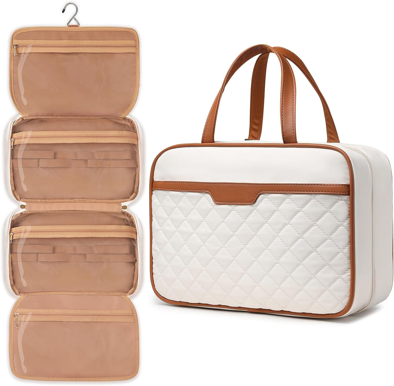 Travel Toiletry Bag for Women Hanging Travel Toiletry Organizer for Full-sized Toiletries Portabl... | Amazon (US)