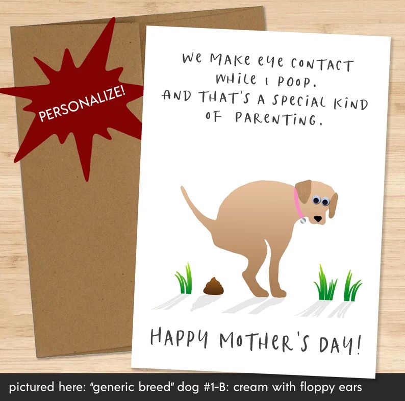 Mother's Day Card from Dog - Dog Mom - Happy Mother's Day - Personalized Mother's Day Card - For ... | Etsy (US)