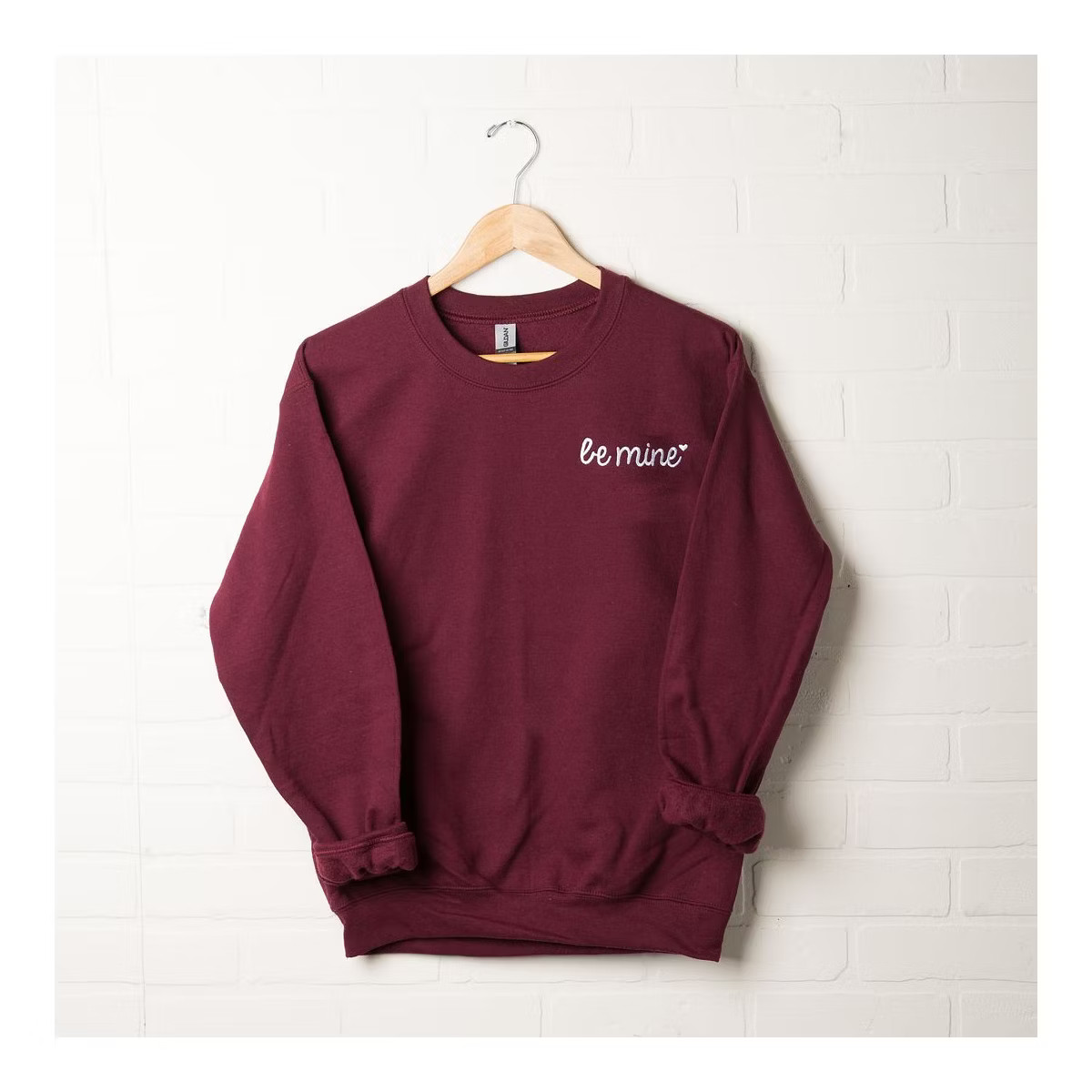 Simply Sage Market Women's Graphic Sweatshirt Embroidered Be Mine Heart | Target