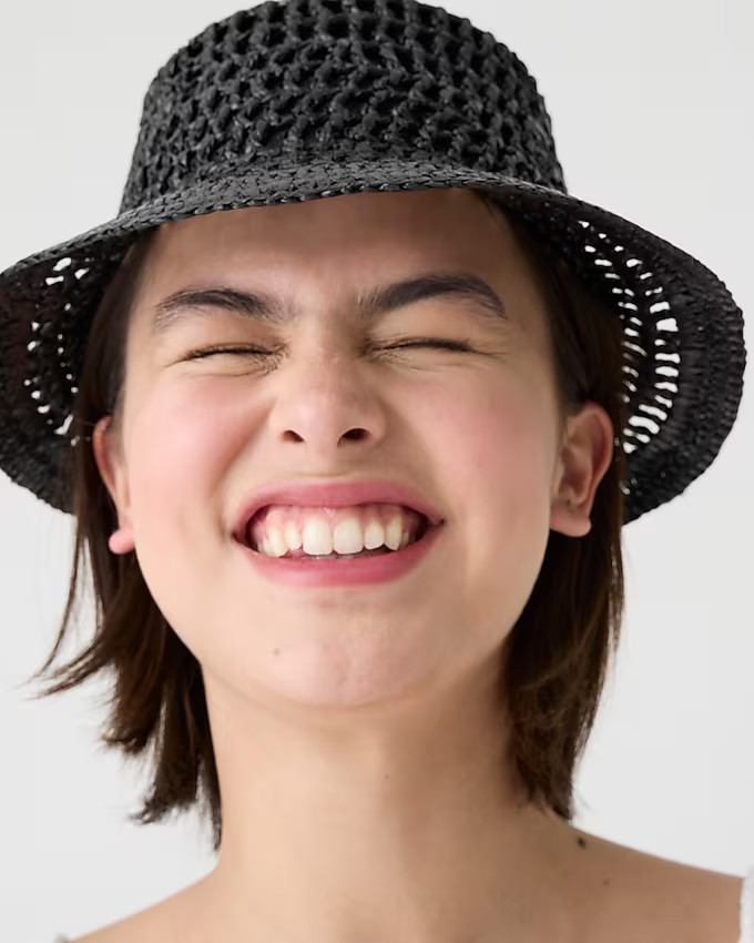 Rayon open-weave bucket hat | J. Crew US