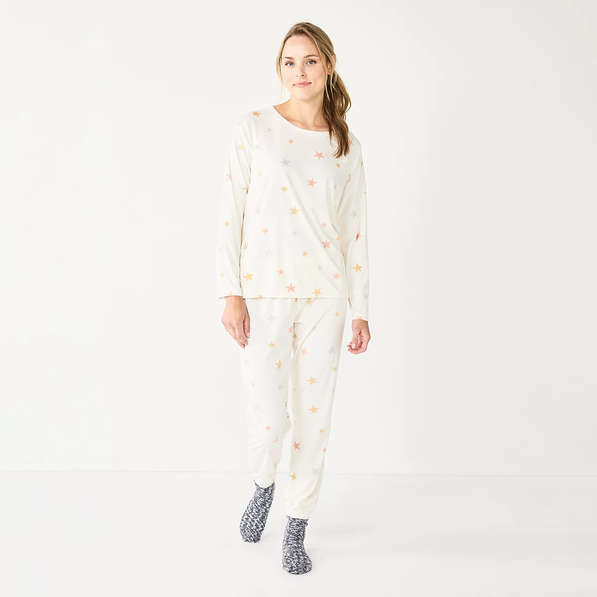 Women's Sonoma Goods For Life® Velour 3-pc. Pajama Top, Pajama Bottoms & Socks Sleep Set | Kohl's